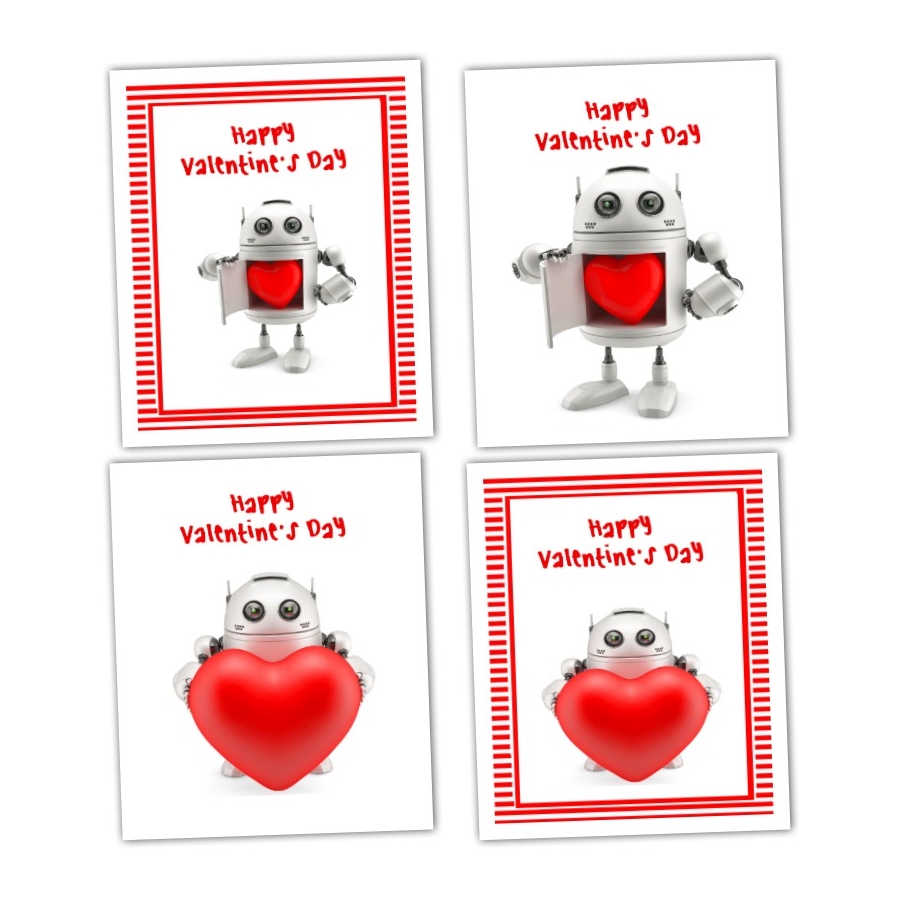 Valentine Party Invitation With Robot