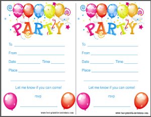 Kids Birthday Party Invites