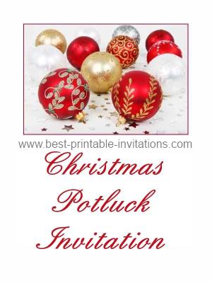 holiday potluck invitation