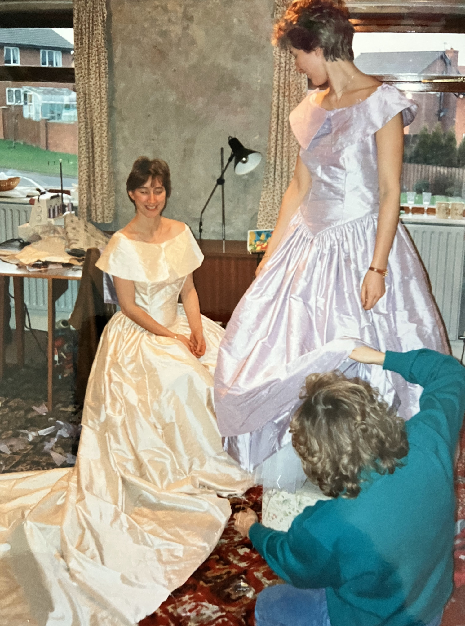 making the wedding dress