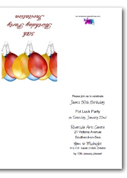 Personalized 50th Balloon Invite