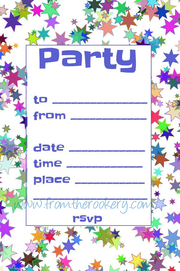 Birthday Party Invites Free Printable