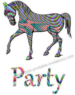 Free printable horse birthday invitations - patterned horse