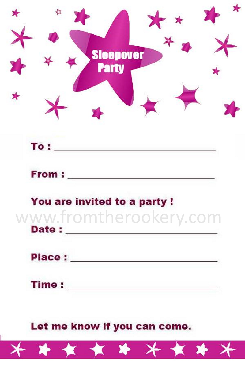 What To Write On A Sleepover Party Invitation