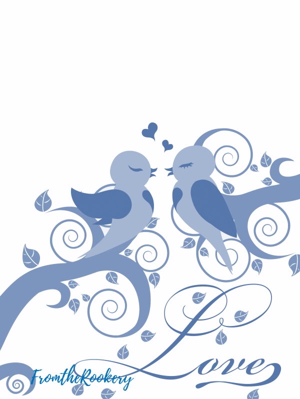 Bluebird printable valentine card