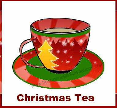 Free printable Christmas tea invitation - christmas design teacup