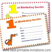 First Birthday  Invitations - Free Printable Invites