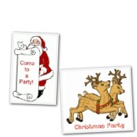 Free  Christmas Party invitations - Santa and reindeer designs