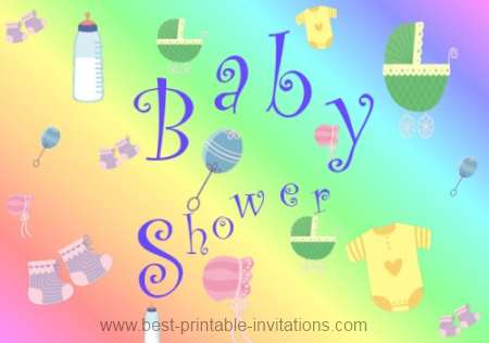 Printable baby shower invitation - free diaper and pin design