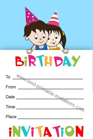 Printable Birthday Invitation for Kids