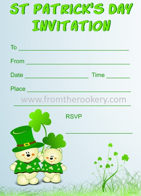 Free printable St. Patrick's Day Invitation