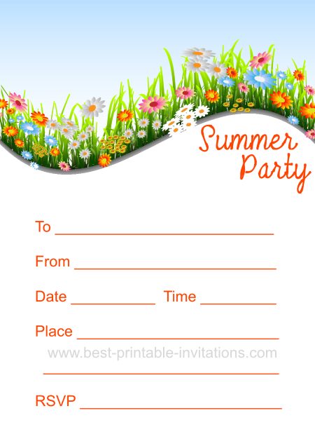 Printable Summer Party Invitation - Free Invites